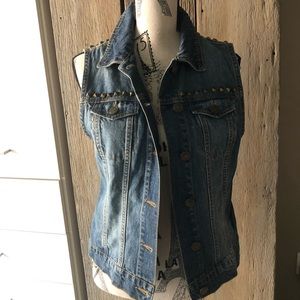 Studded jean vest